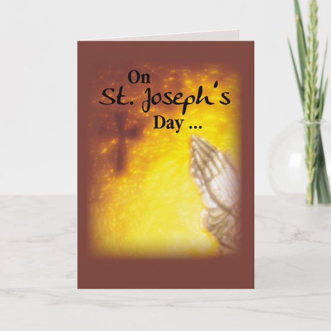 St. Joseph's Day Praying Hands Card (Front)