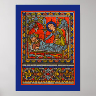 St. Joseph's Dream Stained Glass Chartres Window Poster