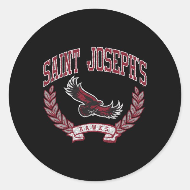 St Joseph'S Hawks Victory Grey Classic Round Sticker (Front)