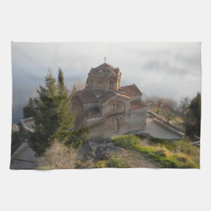 St. Jovan's Church on Lake Ohrid, Macedonia Kitchen Towel