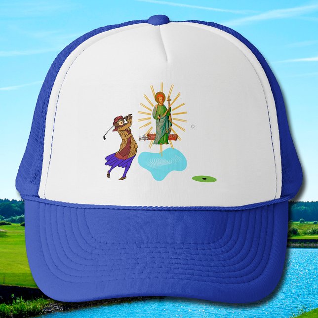 St. Jude Thaddeus & Intrepid Female Golfer Trucker Hat (Creator Uploaded)