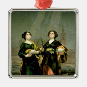 St. Justina and St. Rufina, 1817 Metal Ornament