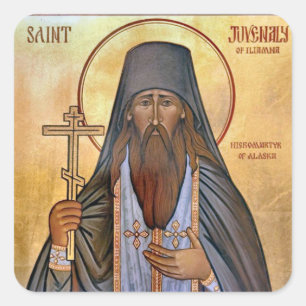 St. Juvenaly of Alaska Orthodox Christian Icon Square Sticker