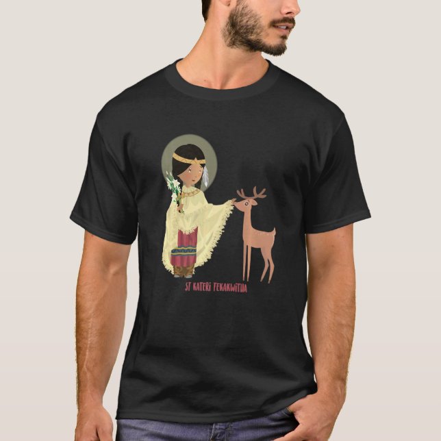 St Kateri Tekakwitha Catholic Saint Lily Of The Mo T-Shirt (Front)