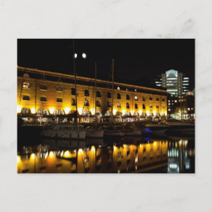 St Katherines Dock London night View Postcard