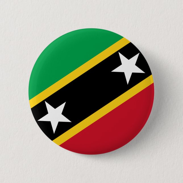 St Kitts and Nevis Flag 2 Inch Round Button (Front)