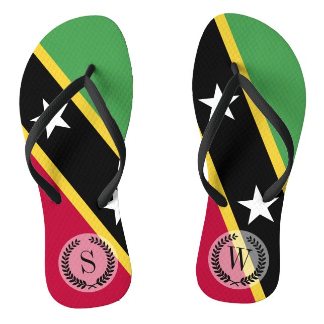 St. Kitts and Nevis Flag Flip Flops (Footbed)