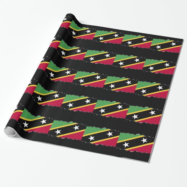 St. Kitts and Nevis Flag Wrapping Paper (Unrolled)