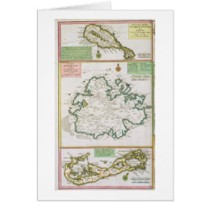 St. Kitts, Antigua and Bermuda, detail from a map