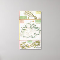 St. Kitts, Antigua and Bermuda, detail from a map