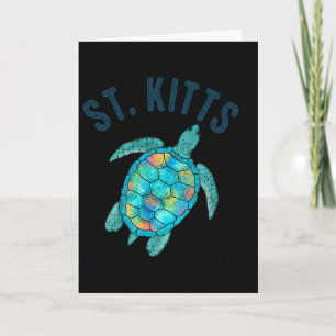 St Kitts Beach Design Sea Turtle Illustration Gift Card