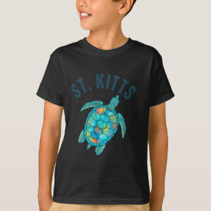 St Kitts Beach Design Sea Turtle Illustration Gift T-Shirt