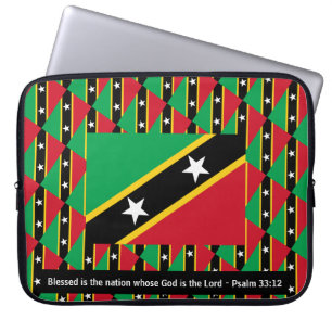 ST KITTS & NEVIS Blessed Nation Psalm 33:12 Laptop Sleeve