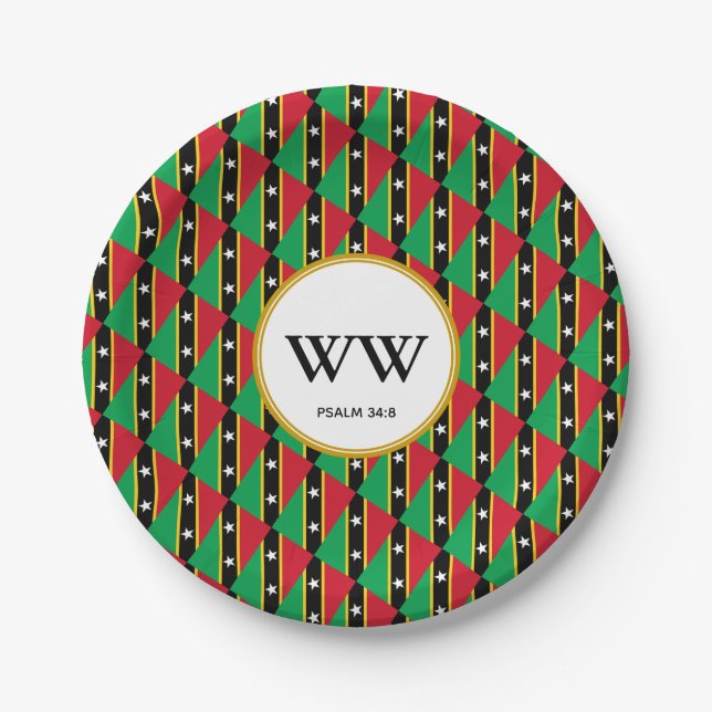 ST KITTS & NEVIS Celebration Birthday Heritage Paper Plate (Front)