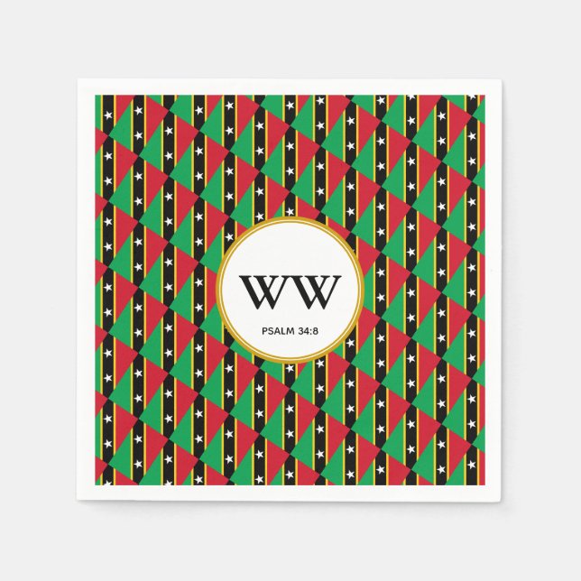 ST KITTS NEVIS Celebration Birthday Heritage Party Napkin (Front)