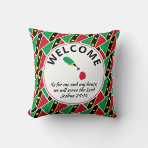 ST KITTS NEVIS Christian Welcome Throw Pillow