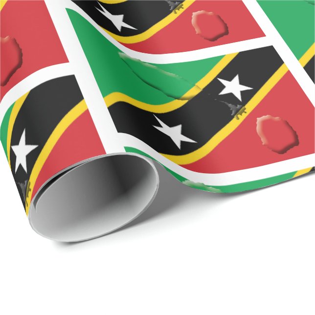 ST KITTS NEVIS | Kittitian Flag Wrapping Paper (Roll Corner)