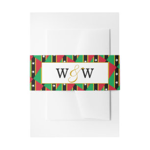 ST KITTS NEVIS Monogram Wedding Celebration Invitation Belly Band