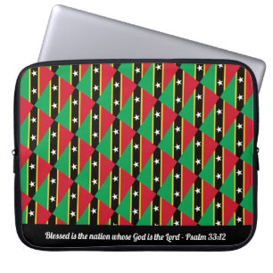 ST KITTS & NEVIS Psalm 33:12 Blessed Nation Laptop Sleeve