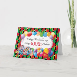 ST KITTS Patriotic Custom Add Name & Age Birthday Card