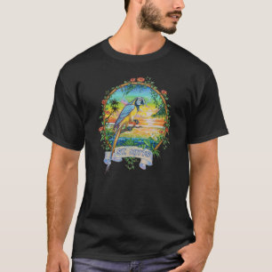St  Kitts  West Indies Vintage Tropical Parrot Vac T-Shirt
