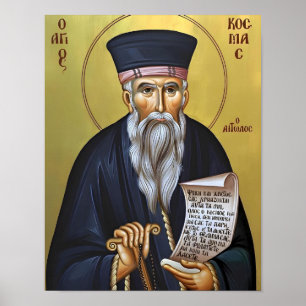 St. Kosmas of Aitolia Orthodox Icon Print