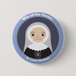 St. Laura Montoya 2 Inch Round Button