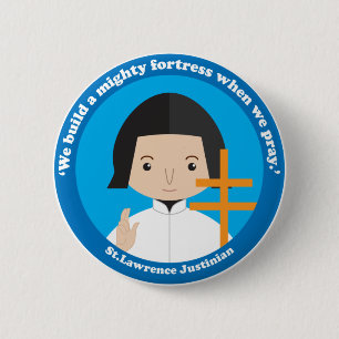 St. Lawrence Justinian 2 Inch Round Button