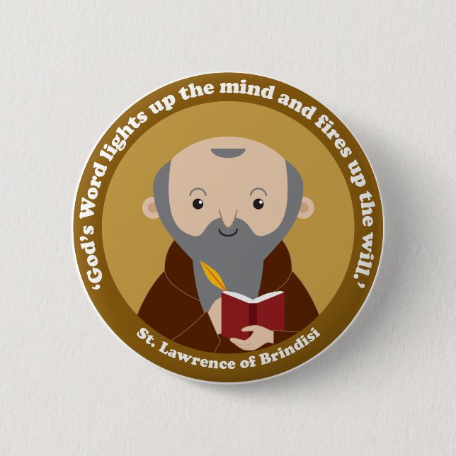 St. Lawrence of Brindisi 2 Inch Round Button (Front)