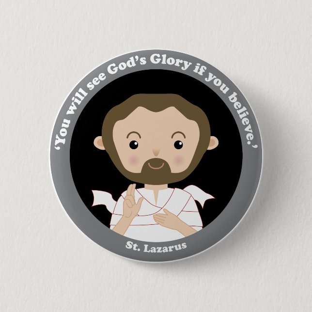 St. Lazarus 2 Inch Round Button (Front)