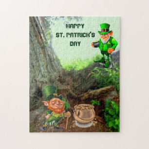 ST. LE JOUR DE PATRICK LEPRECHAUN JIGSAW PUZZLE