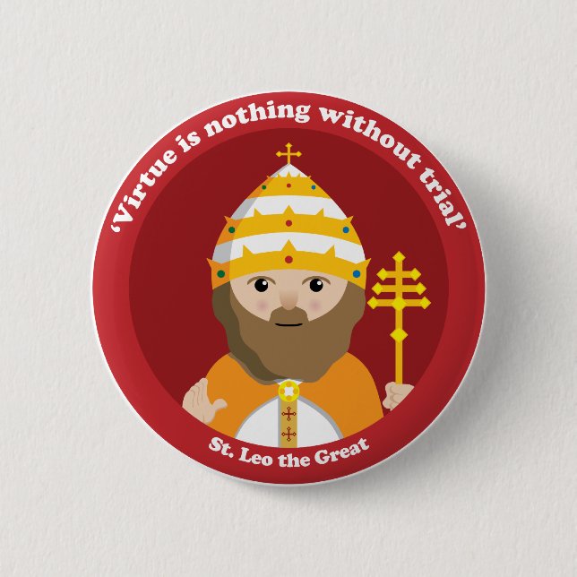 St. Leo the Great 2 Inch Round Button (Front)