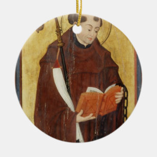 St. Leonard (oil on gold ground panel) (pair of 12 Ceramic Ornament