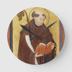 St. Leonard (oil on gold ground panel) (pair of 12 Round Clock