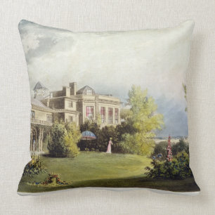 St. Leonard's Hill, from Ackermann's 'Repository o Throw Pillow