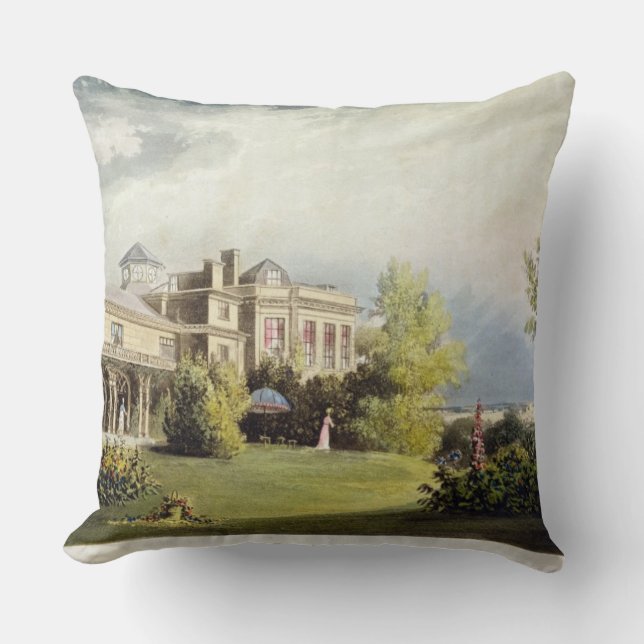 St. Leonard's Hill, from Ackermann's 'Repository o Throw Pillow (Front)