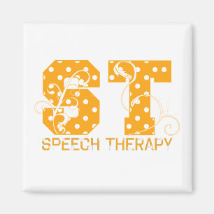 st letters orange and white polka dots magnet