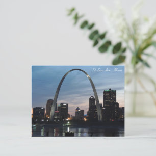 St Lois Arch, Illinois Night time Holiday Postcard