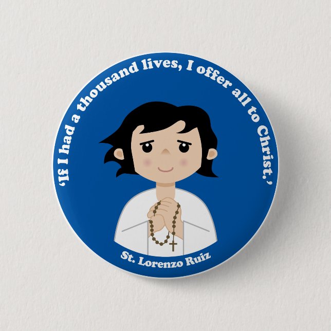 St. Lorenzo Ruiz 2 Inch Round Button (Front)