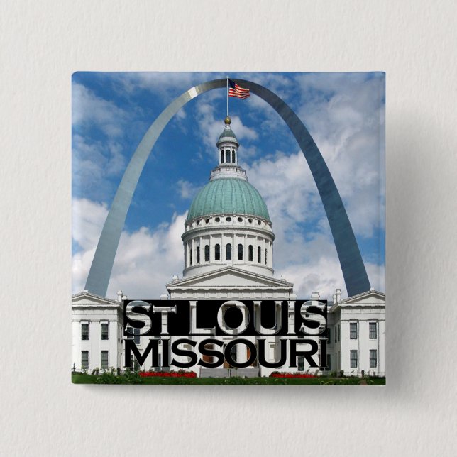 St Louis 2 Inch Square Button (Front)