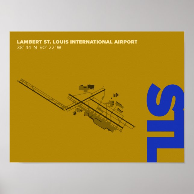 St. Louis Airport (STL) Diagram Poster (Front)