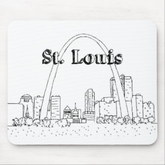 St. Louis Arc Vacation Drawing Vacation Art Travel Mouse Pad
