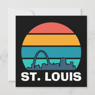 St. Louis Arch Retro Sunset Cityscape