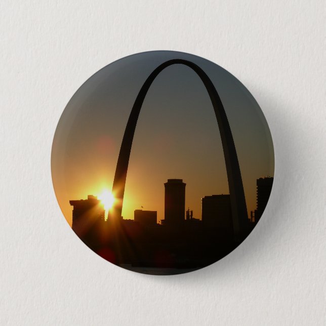 St. Louis Arch Sunset 2 Inch Round Button (Front)