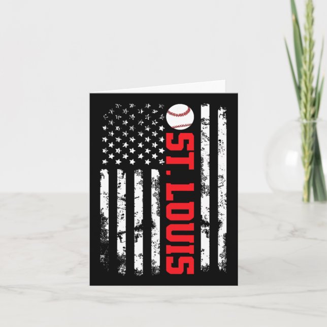 St. Louis Baseball Usa Flag  Card (Front)