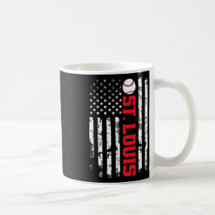 St. Louis Baseball Usa Flag  Coffee Mug