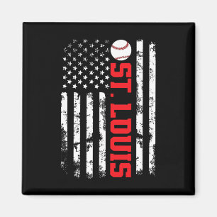 St. Louis Baseball Usa Flag Magnet