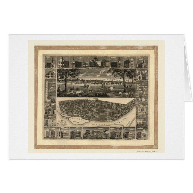 St Louis, carte panoramique de MOIS - 1848 (Devant horizontal)