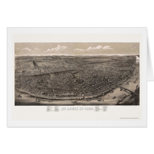 St Louis, carte panoramique de MOIS - 1895 (Devant horizontal)