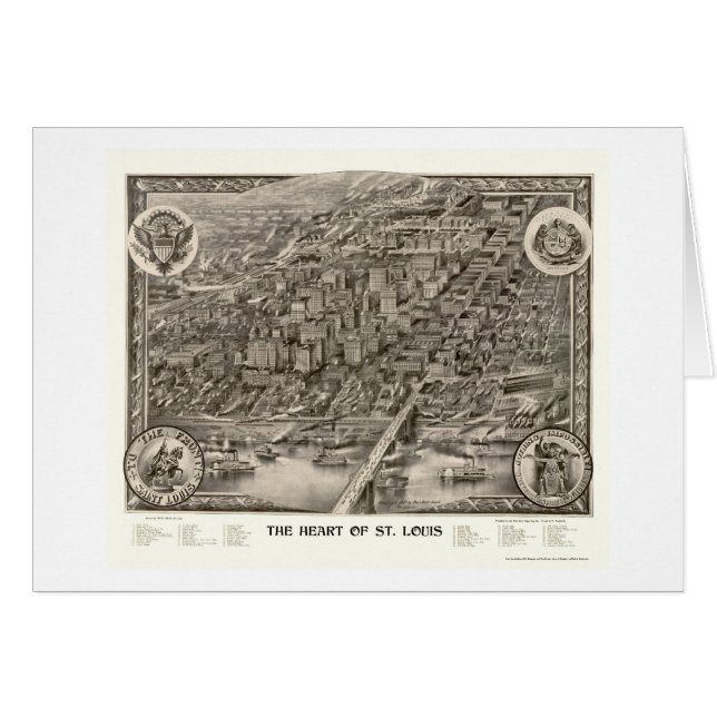 St Louis, carte panoramique de MOIS - 1907 (Devant horizontal)